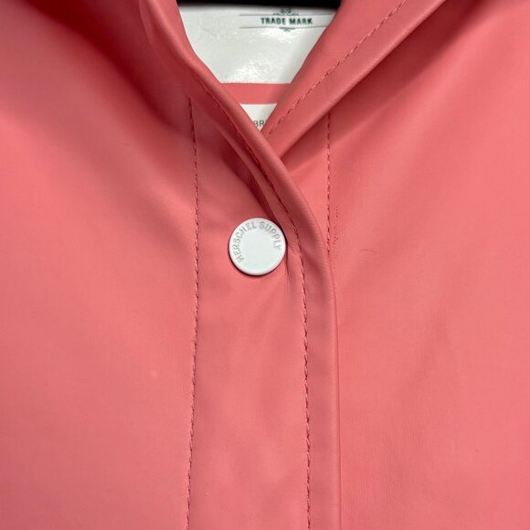 HERSCHEL SUPPLY CO. Pink Hooded Rain Coat Womens M Medium Rain Jacket Waterproof - Picture 7 of 9